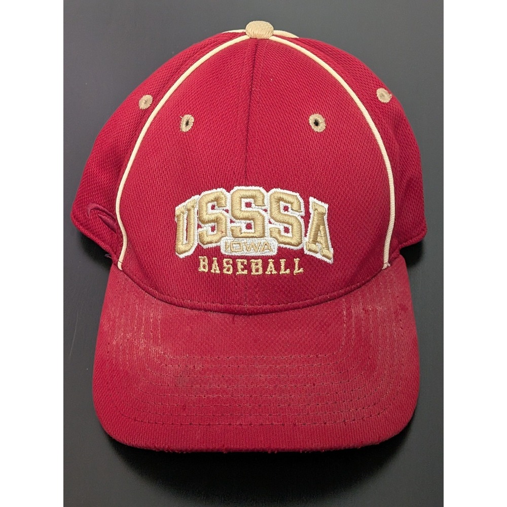 USSSA Iowa Baseball Hat Pukka Headwear Flex‎ Fit Small Medium Red